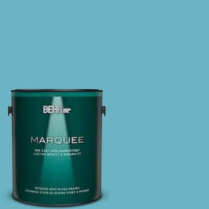 1 gal. #530D-5 Riverside Blue Semi-Gloss Enamel Interior Paint & Primer