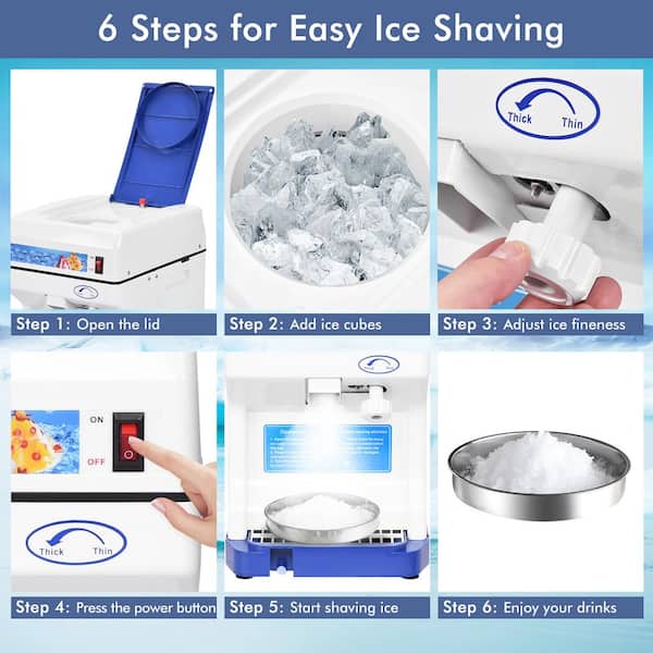 Costway Electric Ice Shaver Machine Tabletop Shaved Ice Crusher Ice Snow  Cone Maker