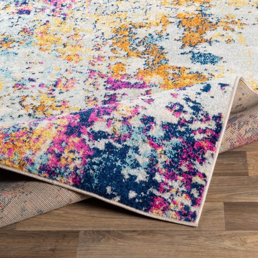 Livabliss Yellow and Pink Abstract Kids Area Rug, 7'10" x 10'2"