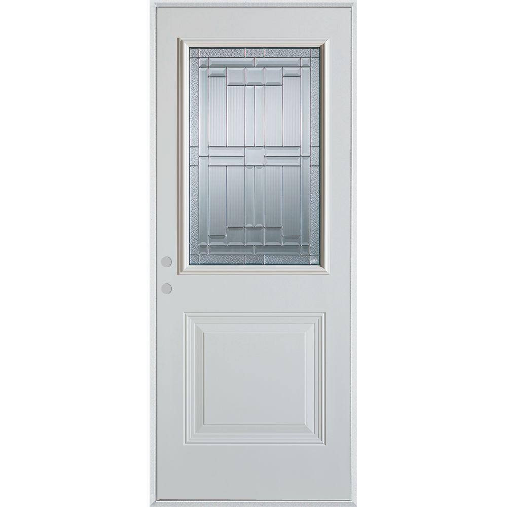 Architectural 36 in x 80 in 1 Panel Right-Hand/Inswing 1/2 Lite White Primed Smooth Fiberglass Prehung Front Door price history on PriceWatchPro
