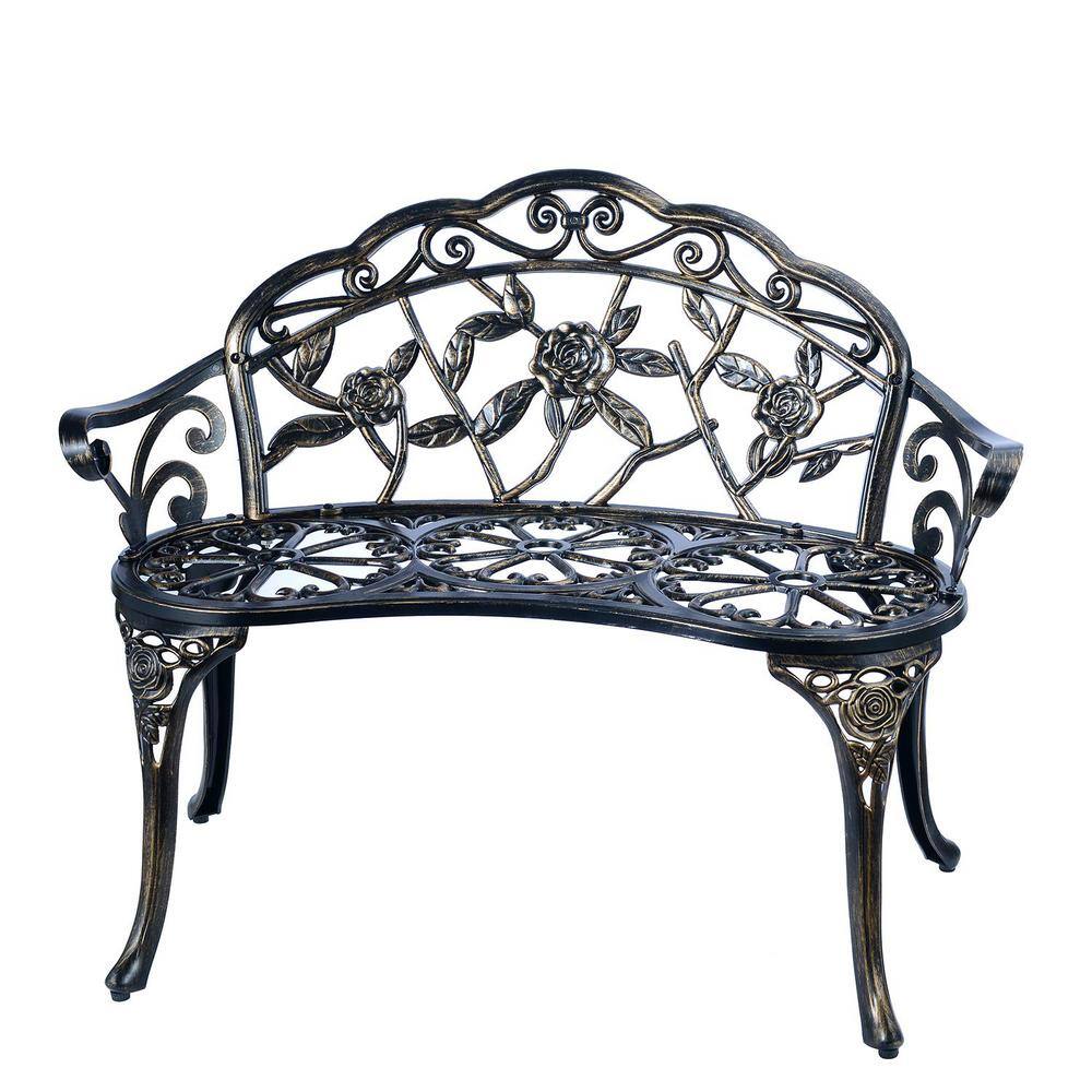 2-Person Copper Anti-Rust Cast Aluminum Outdoor Bench for Garden, Balcony, Park and Yard price history on PriceWatchPro