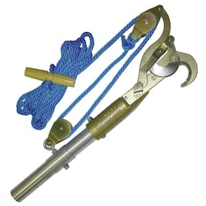 Heavy Duty 1.25 in. Double Pulley Pruner with Pole Adapter and Rope