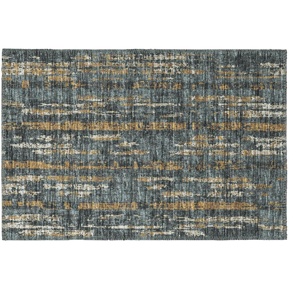 Rylee 1 ft. 8 in. x 2 ft. 6 in. Grey Geometric Indoor/Outdoor Area Rug