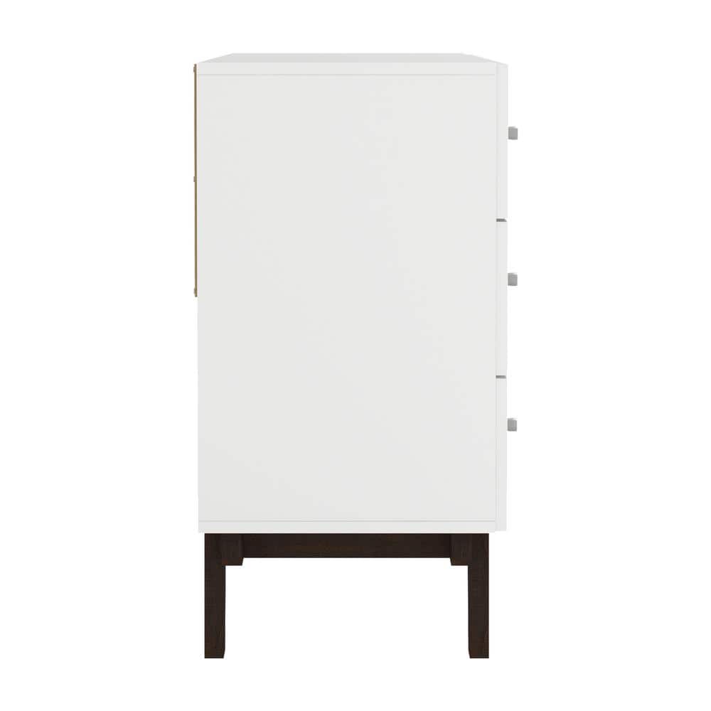 Matte White Mid-Century Modern 6-Drawer Dresser