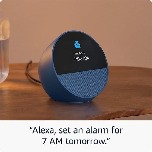 EKIEUDL Blue Echo Spot-Smart Alarm Clock with Alexa, Smart Speaker