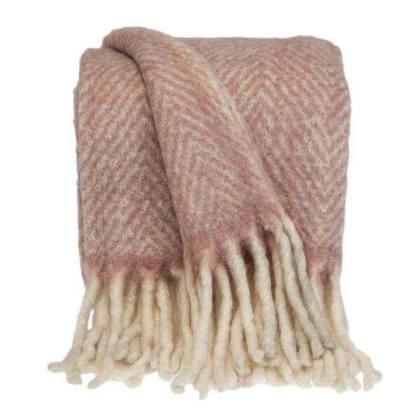 HomeRoots Charlie Pink Abstract Acrylic Throw Blanket