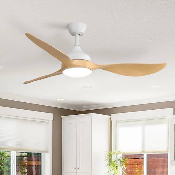 56 in. Integrated LED Indoor/Outdoor White Ceiling Fan with Light Kit and Remote Included
