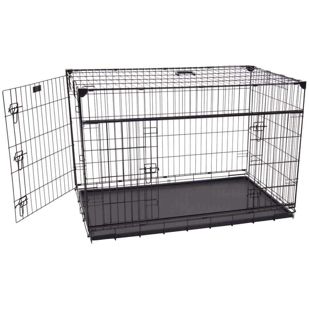 lucky dog sliding double door crate