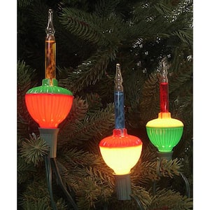 7-Light Multi-Color Retro Christmas Bubble Lights with 6 ft. Green Wire