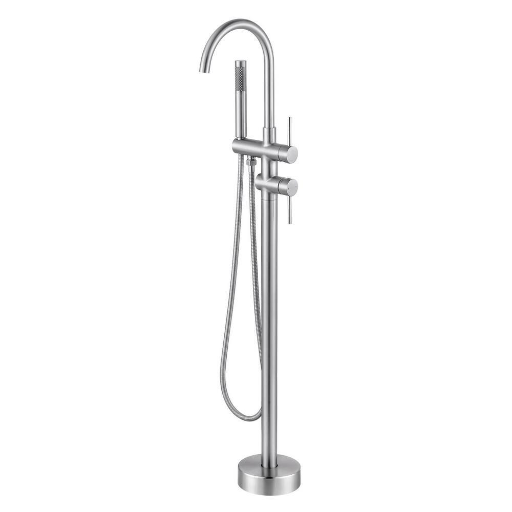 2-Handle Freestanding Tub Faucet with Hand Shower in Brushed Nickel price history on PriceWatchPro