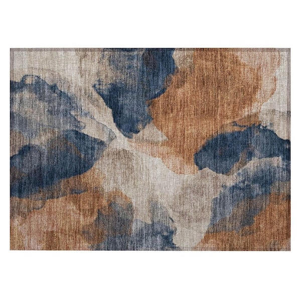 Chantille Machine Washable Indoor/Outdoor Abstract ACN2969 Navy 3 ft. x 4 ft. Area Rug