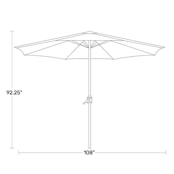 Tristen 9 ft. Outdoor Patio Crank and Tilt Market Table Umbrella in Coffee