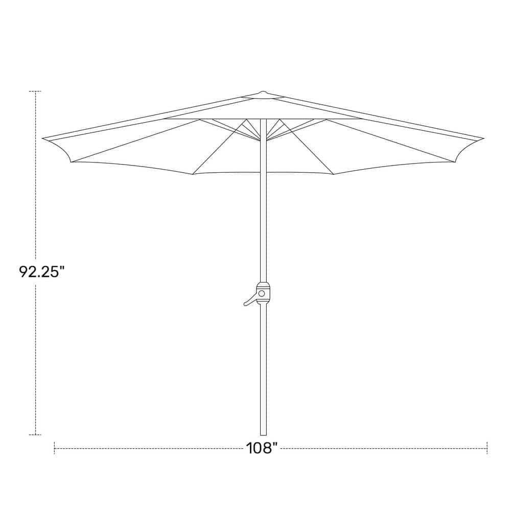 Turquoise 9-Foot Steel Patio Umbrella with Tilt and Crank