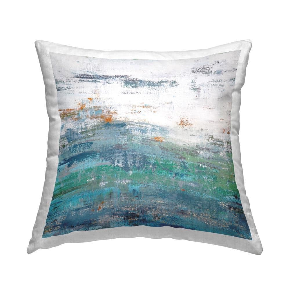 Brushed Blue and White Blue Abstract Polyester 18 in. x 18 in. Throw Pillow price history on PriceWatchPro