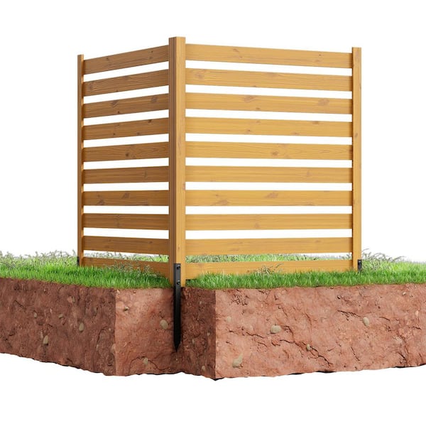 HOMEIBRO 38 in. W x 42 in. H Wood Garden Fence Privacy Fence in Natural