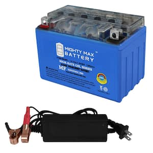 YTX9-BS GEL Replaces Motorcycle Scooter MG9-BS + 12V 2Amp Charger