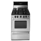 ProSeries 24 in. 2.97 cu. ft. Freestanding Gas Range with Sealed Burners in Stainless Steel