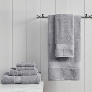 Organic 6-Piece Grey Cotton Bath Towel Set