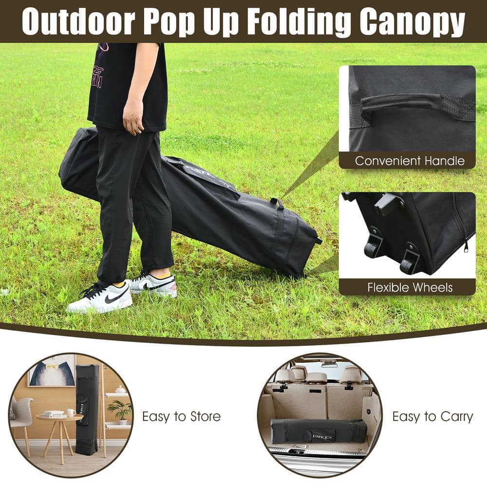 13' x 13' Brown and Beige Outdoor Folding Canopy Tent