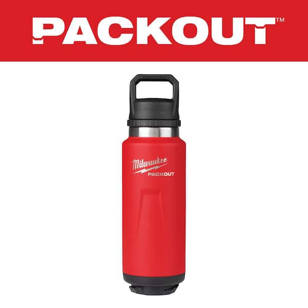 PACKOUT Red 36 oz. Insulated Bottle with Chug Lid