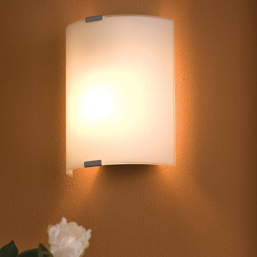 Grafik Chrome and Satin Glass 14.57" Dimmable Wall Sconce