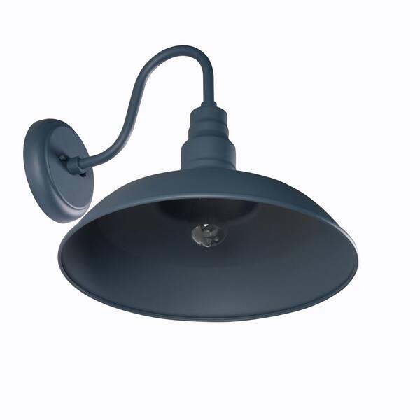 Home Decorators Collection Bell Ridge 18 in. 1-Light Blue Outdoor Extra-Large Hardwired Wall Sconce Lantern