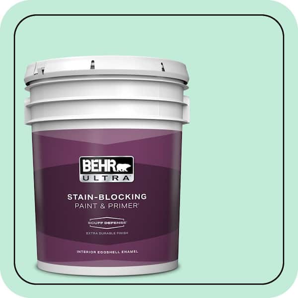 BEHR ULTRA 5 gal. #470A-2 Seafoam Pearl Extra Durable Eggshell Enamel Interior Paint & Primer