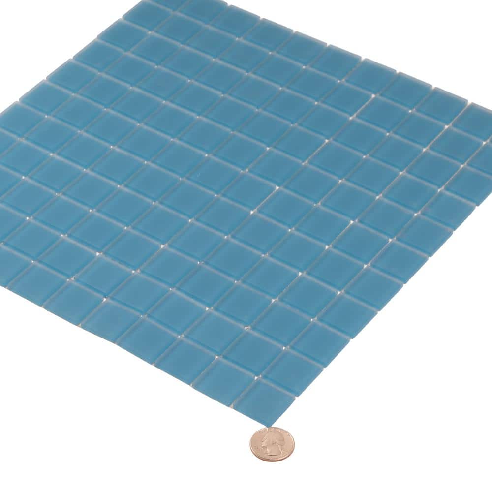 Cerulean Blue Matte Glass Mosaic Tile for Walls and Floors