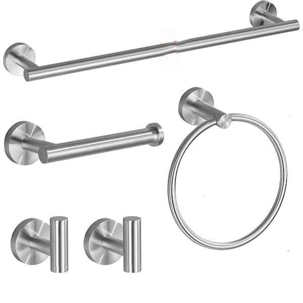 Unbranded Bathroom Towel Holder, 21.3 in. Wall Mounted Adjustable Towel Bar Set in Brushed Nickel