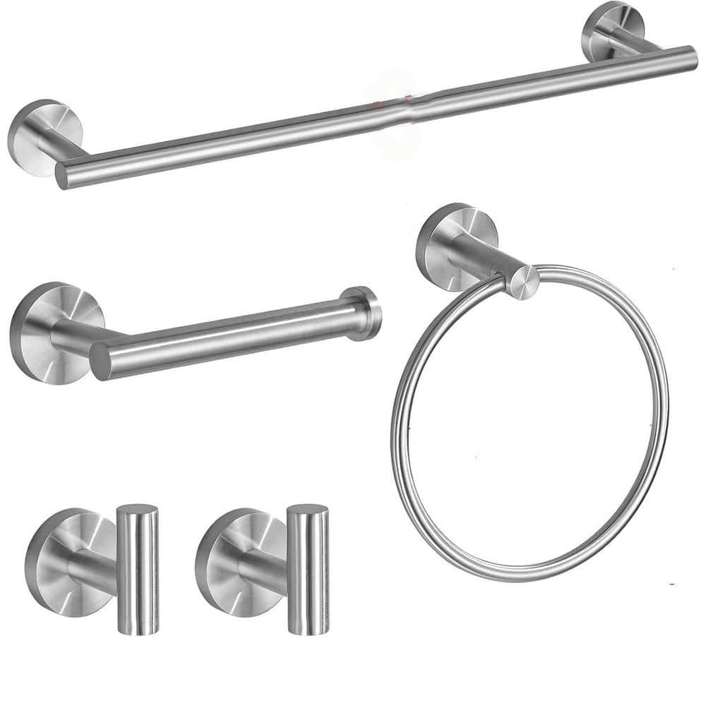 Bathroom Towel Holder, 21.3 in. Wall Mounted Adjustable Towel Bar Set in Br