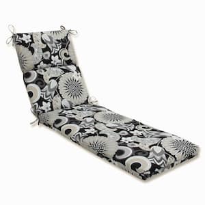 Floral 21 x 28.5 Outdoor Chaise Lounge Cushion in Black/White Sophia