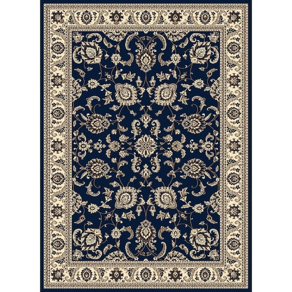 Alba Denim 8 ft. x 11 ft. Traditional Oriental Floral Area Rug
