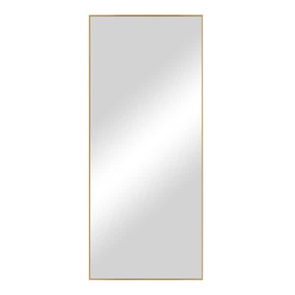 Dovelina 71 in. x 27.6 in. Oversized Modern Rectangle Metal Gold Framed Leaning Mirror