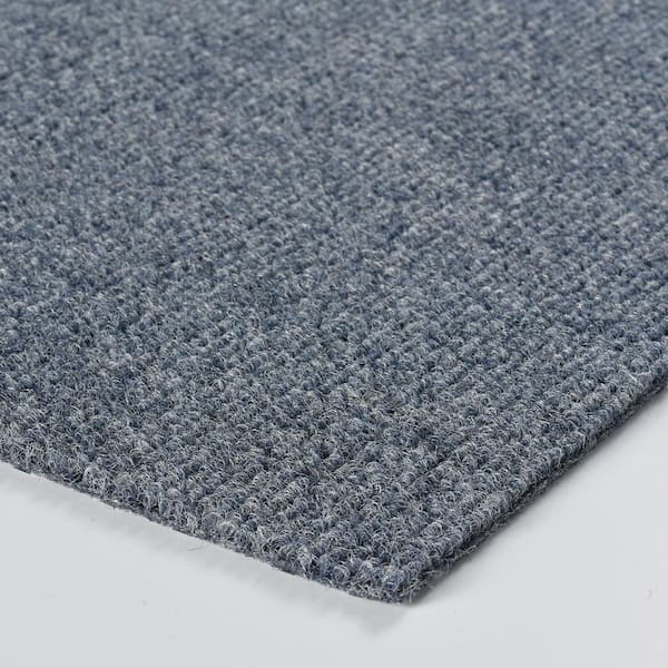 Contender - Slate - Blue Commercial/Residential 24 x 24 in. Peel and Stick Carpet Tile Square (60 sq. ft.)