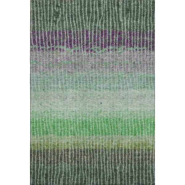 Mayfield Premium Machine Washable Abstract AMF2314 Fern 9 ft. x 12 ft. Area Rug