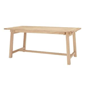 Rectangular Trestle Unfinished Natural Pine Wood Table for 6 (68 in. L x 29.75 in. H)