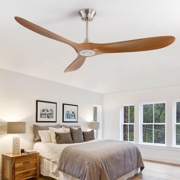 60 in. Indoor/Outdoor Nickel Ceiling Fan without Light, Remote Control and 6-Speed DC Motor