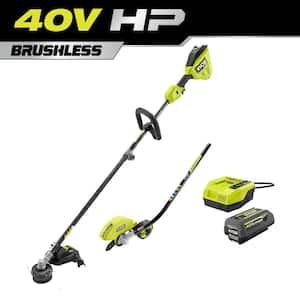 40V HP Brushless 16 in. Cordless Carbon Fiber Shaft Attachment Capable String Trimmer & Edger with Battery and Charger