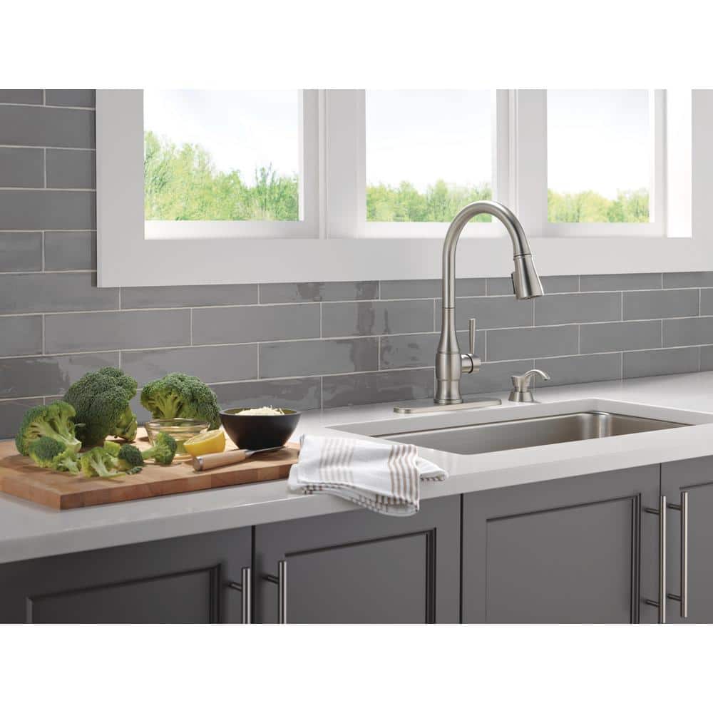Hazelwood Stainless Steel Pull-Down Kitchen Faucet with Soap Dispenser