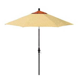 9 ft. Bronze Aluminum Market Patio Umbrella with Crank Collar Tilt in Palmetto Sawgrass-Pottery Pacifica Premium