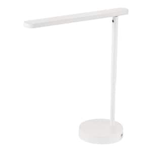 21 in. White Task Lamp LED with 5-Volt 2 Amp USB with Night Light