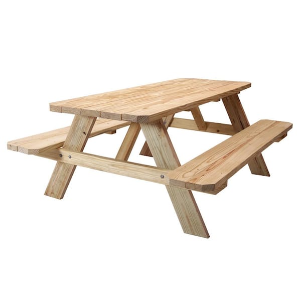 Picnic Table / Kids Picnic Table And Bench / It has two benches and a farm style table.