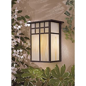 Scottsdale II Textured French Bronze Outdoor Hardwired Pocket Lantern Sconce with No Bulbs Included