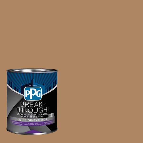 Break-Through! 1 qt. PPG15-03 Bronco Brown Semi-Gloss Door, Trim & Cabinet Paint