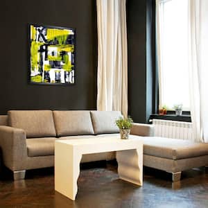 23 in. x 27 in. "Untitled with Studio Black Wood Angle Frame" by Elwira Pioro Framed Canvas Wall Art