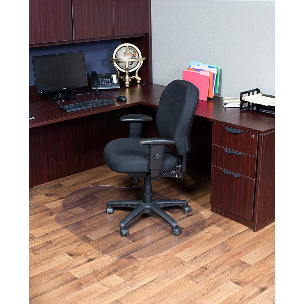 Clear Vinyl Rectangular Office Chair Mat for Hard Floors