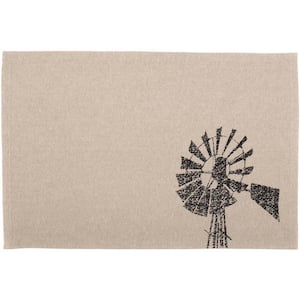Sawyer Mill Windmill 12 in. W x 18 in. L Beige/Cream Khaki Asphalt Cotton Placemat (Set of 6)