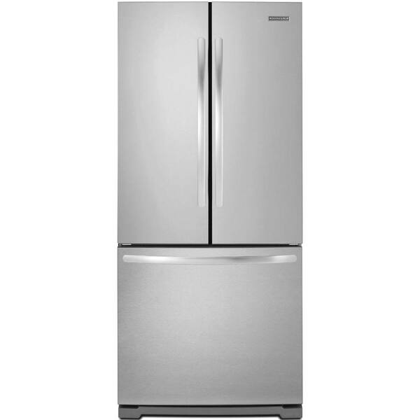 KitchenAid Architect Series II 30 in. W 19.7 cu. ft. French Door Refrigerator in Monochromatic Stainless Steel