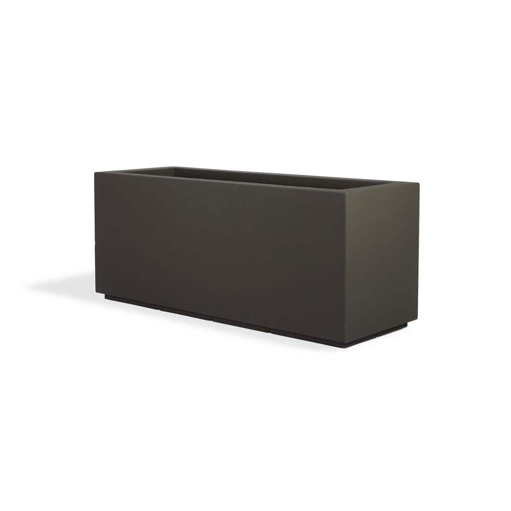 Milan Tall Modern Slate Gray PolyStone Trough Planter 46" L x 19" H