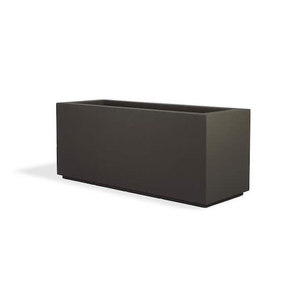 PolyStone Planters Milan Tall 46 in. x 17 in. Slate Gray Composite Trough
